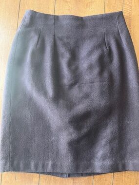 Savannah chocolate Brown 100% Wool Pencil Skirt